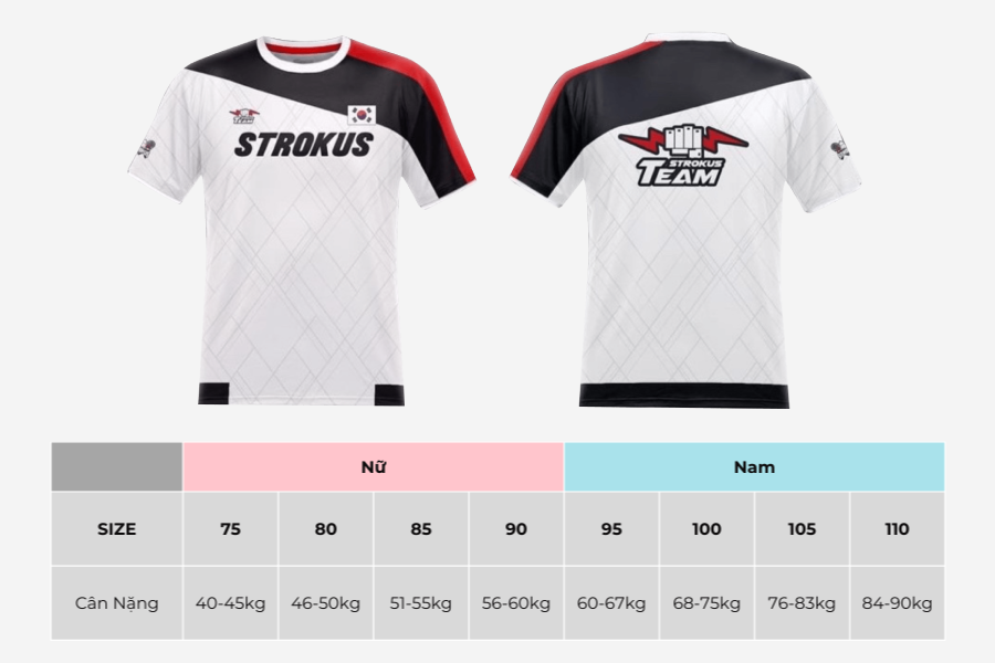 Bảng size ÁO STROKUS STRT2215RDW