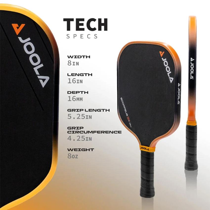 Vợt Pickleball JOOLA Collin Johns/ Scorpeus 3s - 16mm